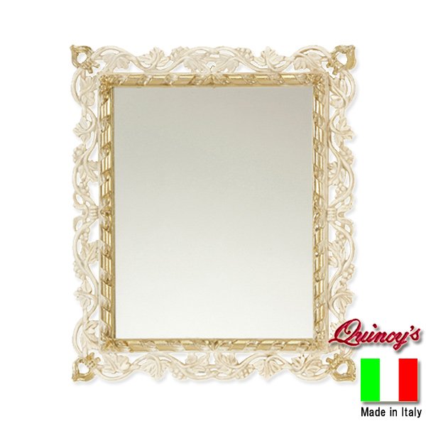 画像2: 【3420】イタリア製ミラー(ホワイト&ゴールド) (2)