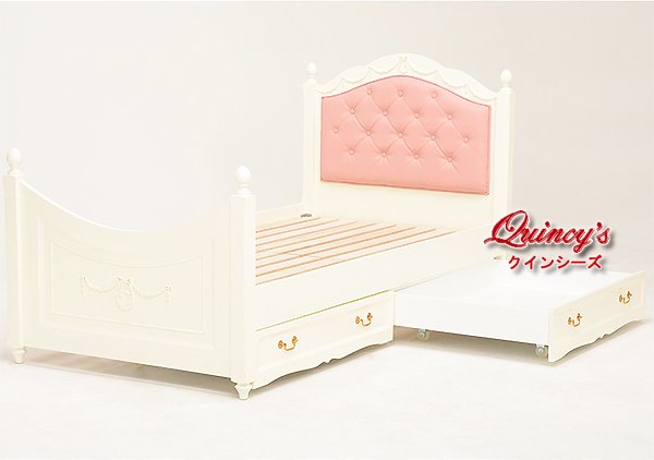 画像2: 送料無料【6140】ロココ調シングルベッドフレーム (2)