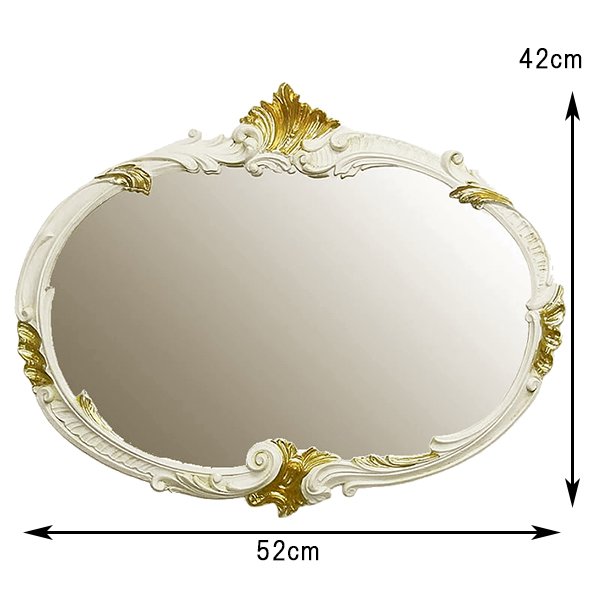 画像2: 【6223】イタリア製　オーバルミラー（左右非対称デザイン）縦横可能 (2)