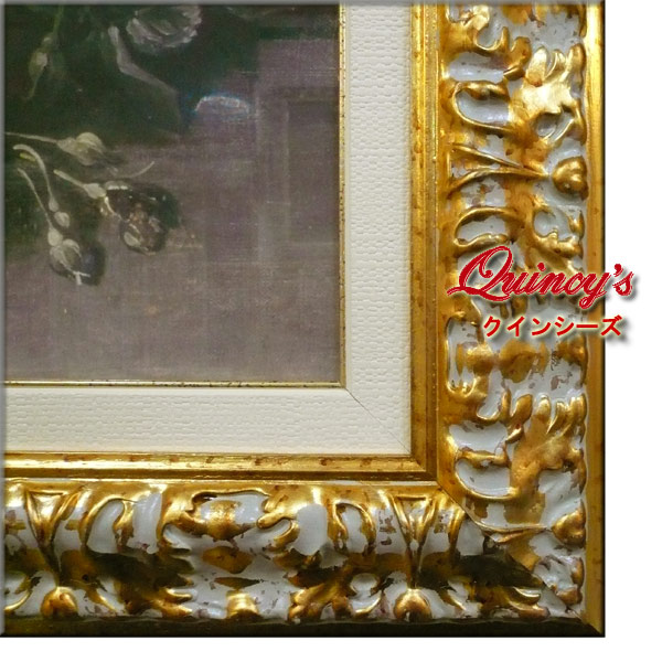 4109】イタリア製 薔薇の額絵 - クインシーズ（☆ロココ調家具 